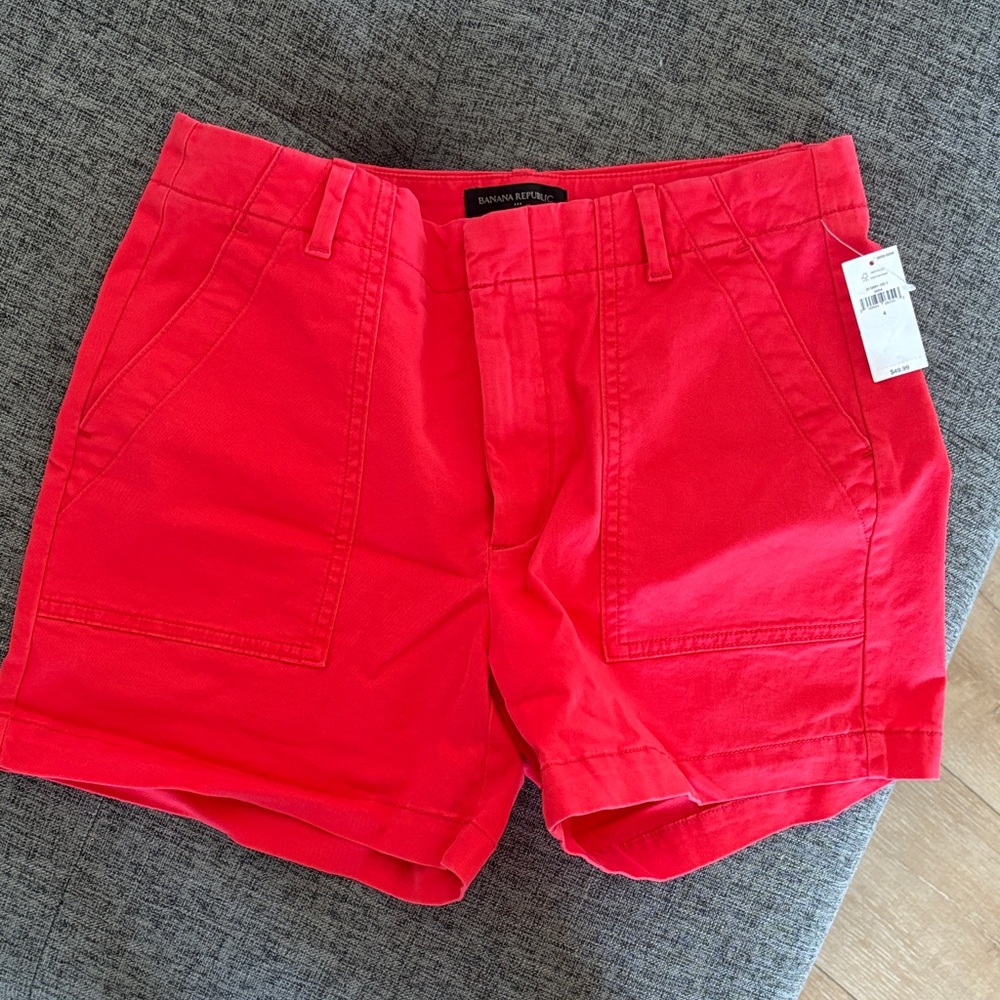 Banana Republic Women's Bright Red Cargo Shorts